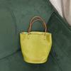 Retro Genuine Leather Bucket Handbag: Women's Vegetable-Tanned Cowhide Shoulder Bag with Large Capacity