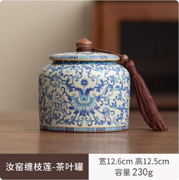 

Ceramic Tea Leaf Jar Blue and White Porcelain Candy Jar Household Coffee Sugar Food Storage Container Home Decor Tea Jar Gift