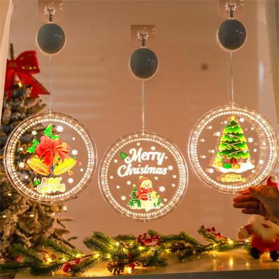 Lámpara Colgante Redonda con Ventosa Ahorro de Energía Impactante Decoración Navideña Suministros Más Vendida Decoración Navideña Luz de Neón
