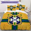 Brazilian Football Pattern Bedding Uilt Set Uilt Cover Pillowcase Home Decoration Birthday Gift (1 * Duvet Cover + 2 * Pillowcase Without Core)