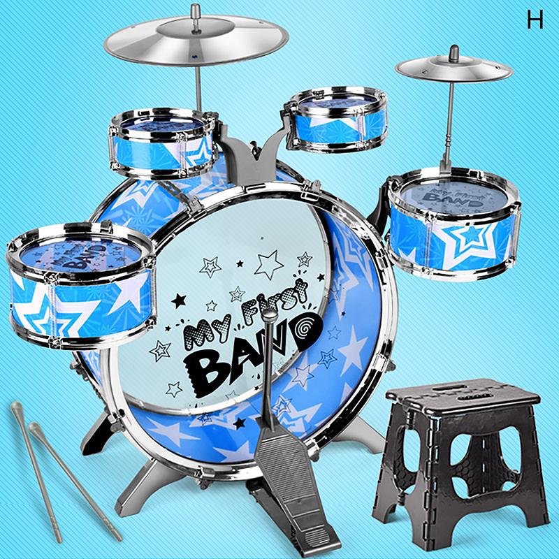 Kids Drum Set Musical Toy Drum Kit For Jazz Drum Kits Music Toy With Stool Children S Drum Kit And Stool Musical Instruments