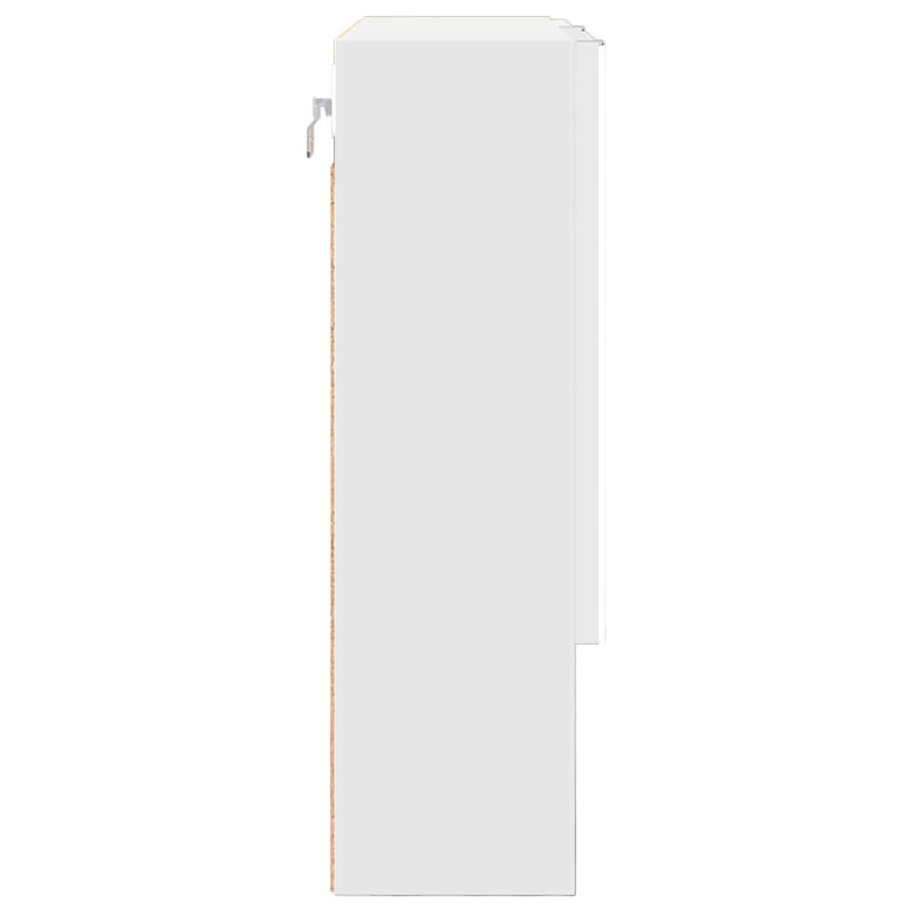 Wall Mounted Mirror Cabinet White 59 X 17 X 55 Cm Particleboard