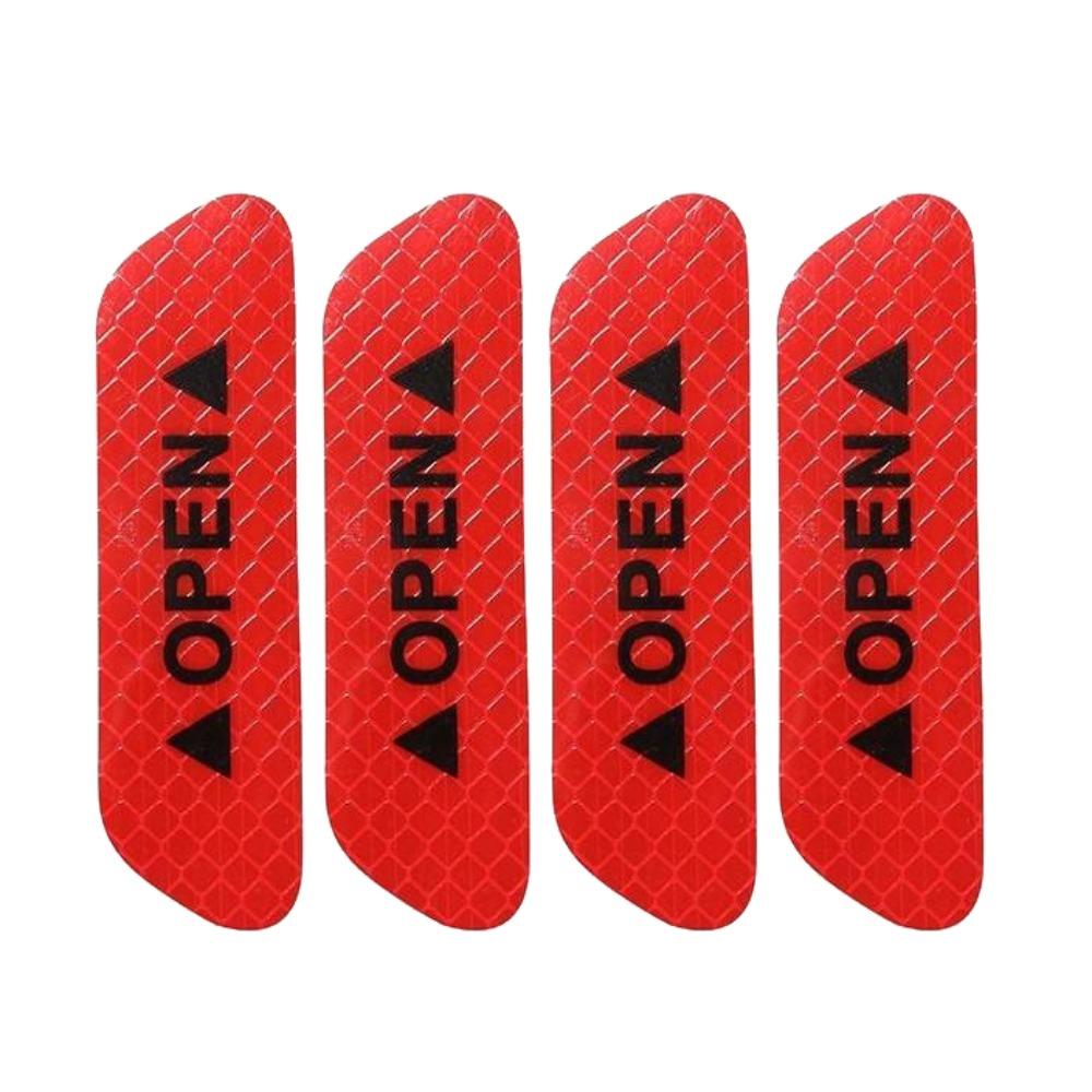 4 PCS Auto PET Reflective Car Door Sticker Interior Exterior Reflector Tape Decal Universal Car Accessories Helmet