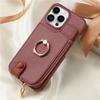 Leather Zipper Wallet with Card Holder Phone Case for IPhone 16E 16 15 14 13 12 11 Pro Max XS XR 7 8 Plus Ring Kickstand Cover
