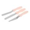3pcs Stainless Steel Baking Spatulas Set Reusable Food Grade Stainless Steel Plastic Cake Cream Spatula Frosting Spatula