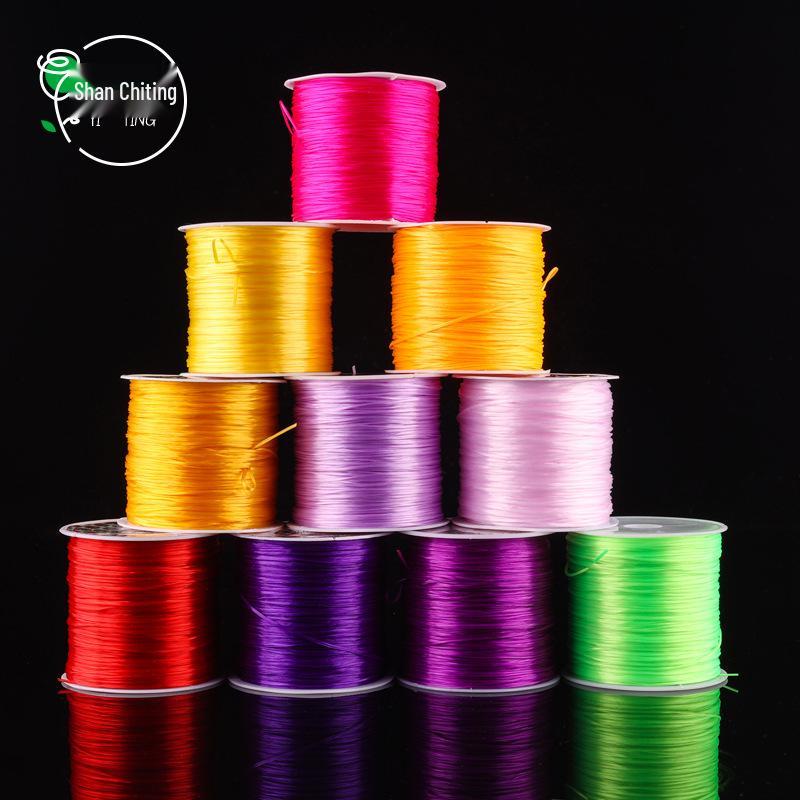 Fil Plat en Cristal Élastique pour Perles DIY et Création de Bracelets