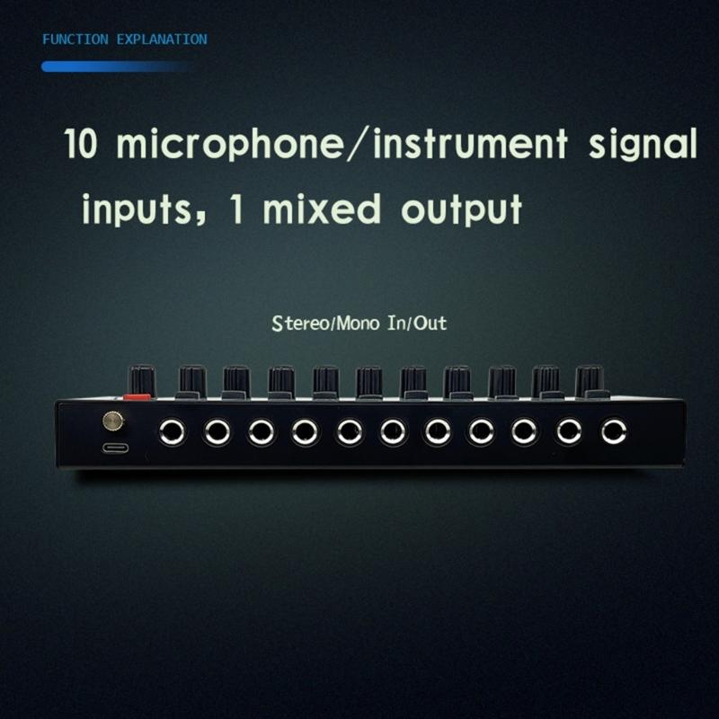 High Clear10Input Sound Mixer for Clearly Sound Production in Various Sound Application for Superior Sound Quality