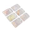 6 Stück Nail Art Dekorationsset Bunter Glitzer Muschelfragmente Nail Art Dekorationsset für Maniküre
