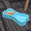 3 Dog Bowls for Puppies2-in-1 Bone Shaped Small Pet FeederPlastic Water and Food Container, Suitable for PuppiesCats, and Small Animals, Easy To Clean