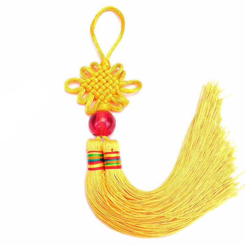 2pcs/pack Chinese Knot for Car Home Door Hanging Decoration Tassels Ornament Yellow Red Color