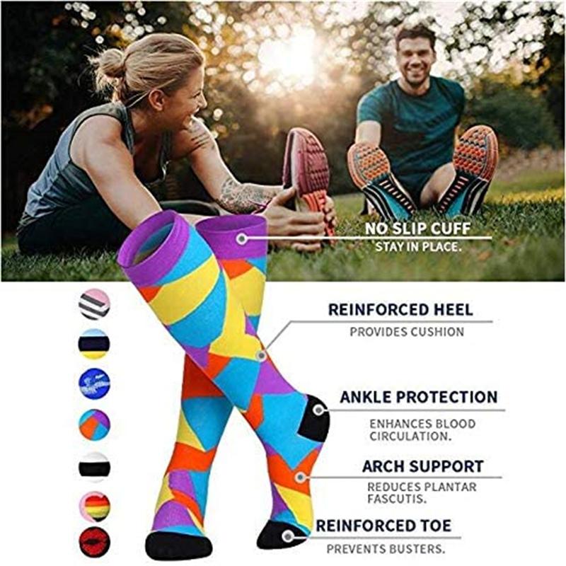 1 Pair Cute Cat Compression Socks Knee High 20-30 Mmhg Fit Medical Edema Diabetes Varicose Veins Running Sports Socks
