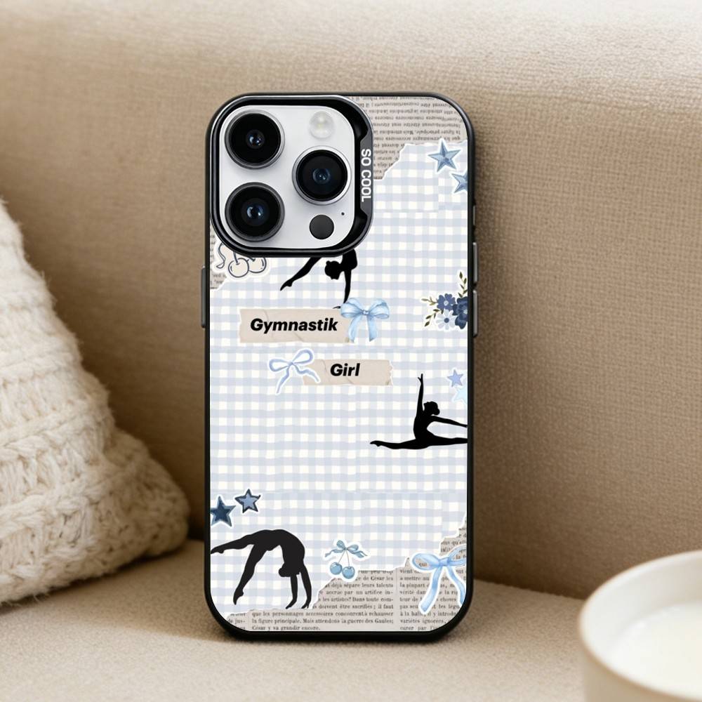 GYM Girl Gymnastic  Phone Case For iPhone 16,15,14,13,12,17,Pro,MAX Black Matte Shockproof Cover