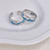 Star Sea Retro Wind Open Couple Ring Enamel Design Wavy Pattern Fashion Trend Personality Advanced