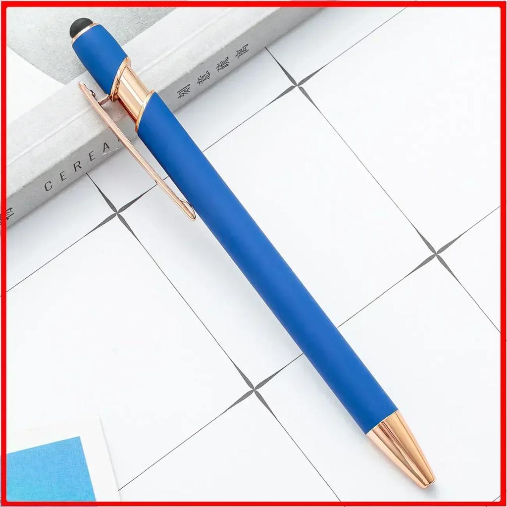 20-200 pens Wholesale Metal Ballpoint Pen Touch Screen Pen Office School Advertising Pen Custom Logo Text Laser Engraving