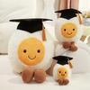 14/25/40CM Kawaii Toy Boiled Egg with Doctorial Hat Funny Egg Pillow Stuffed Soft Dolls Graduation Birthday Gift
