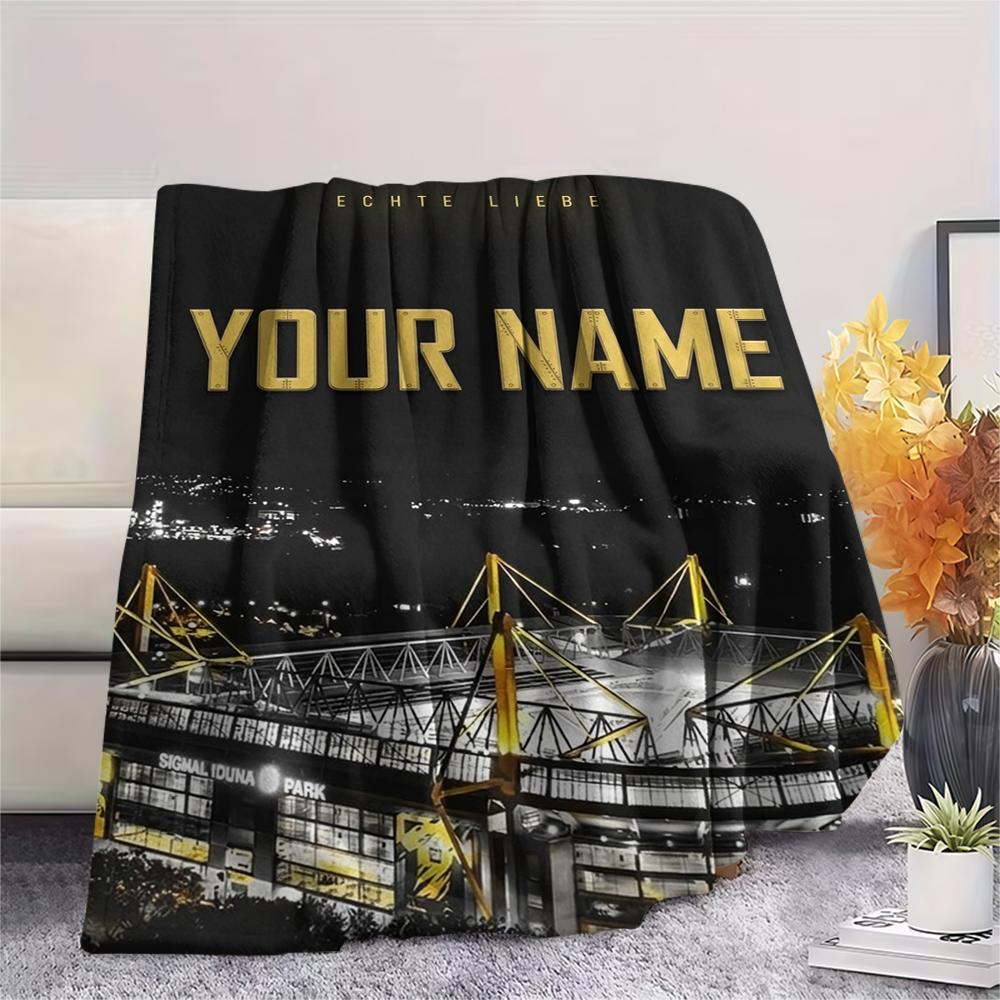 1pz Coperta in Flanella con Nome Personalizzato e Motivo di Dortmund Adatta a Tutte le Stagioni per Arredamento Casa Calore e Comfort Regali Regalo Festivo_lx