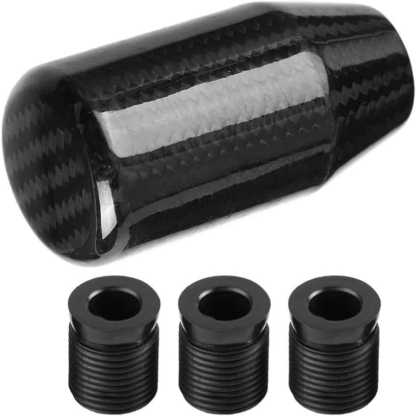 Aramox Gear Shift Knob, Car Modified Carbon Fiber Stand Head Manual Shift Lever Knob Head Stick Shift Knob
