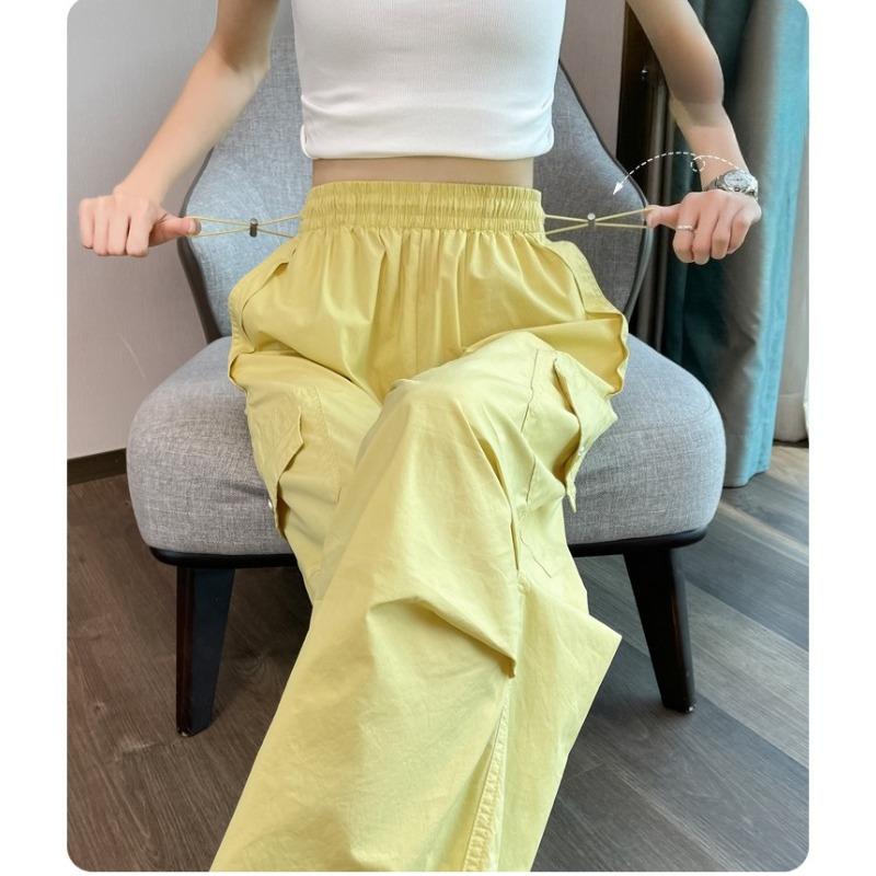 Women's Quick Drying Thin Sports Pants Summer High Waist Casual Convertible Cargo Pants for Outdoor Exercise Fitness
