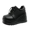Fashion 10CM Big Size 42 Black Design Female Goth Platform Fashion Cosplay Wedges High Heels Women's Pumps Street Sneaker Shoes Woman