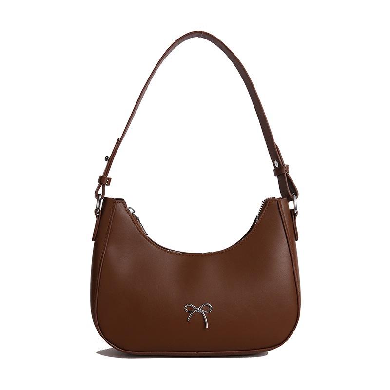 

Summer new simple shoulder bag niche design fashion casual shoulder crescent bag tide коричневый
