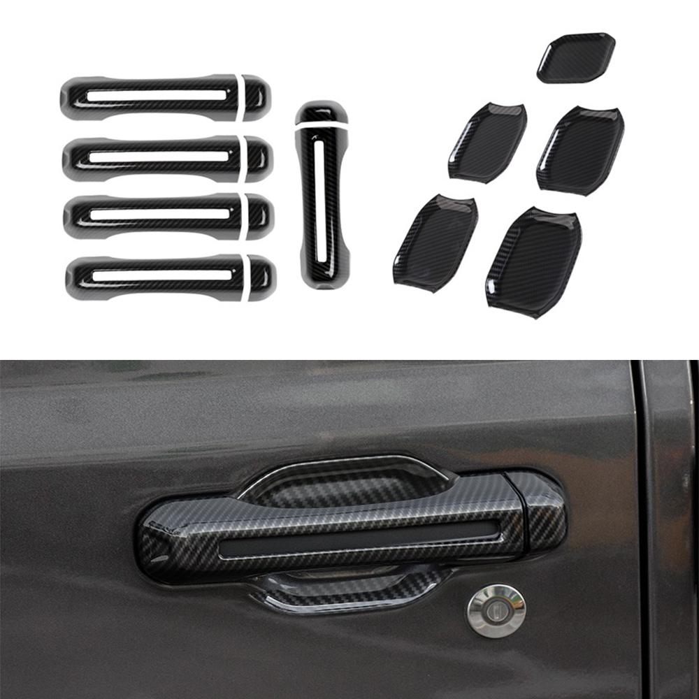Car Door Handle Cover Tailgate Handle Stickers Door Handle Bowl Decoration for Jeep Wrangler JL 2018-2026 Exterior Accessories