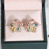 New Romantic Bridal Wedding Flower Stud Earrings 2 Colors Available Delicate Party Accessories Gift Statement Jewelry
