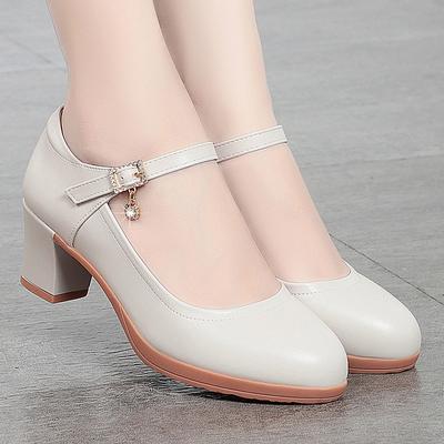 Pantofi sport cu vârf rotund, la modă, cu toc gros, cu cataramă unică, confortabili și nu obosiți, pentru femei, cu temperament versatil, casual