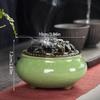 Incense Burner With Lid Hollow Top Censer Holder Heat Resistance Incense Tower Ice Crack Pattern Peaceful Mind Censer Burner