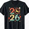 2026 Lunar New Year Tshirt Traditional Chinese Artistic Elements Auspicious Symbols Graphic Tee Unisex Cotton Shortsleeve Tops