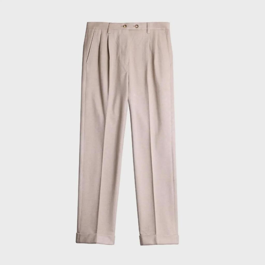 Herren Casual Wollhose mit hohem Bund - Warm, vielseitig und perfekt für den britischen Herbst und Winter.