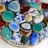 200g Mehrform Porzellan Mosaik Fliesen 5mm/0.18in Dicke Oval/Polygon/Rund/Quadrat Keramik Fliese DIY Bastelmaterialien