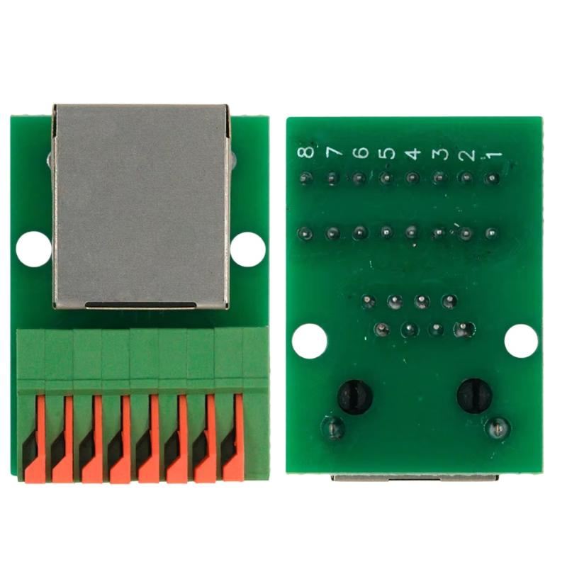 1Pcs  RJ45 Network Port Terminal Block Welding Free Data Adapter Board Female Socket Guide Rail Installation Terminals Connector