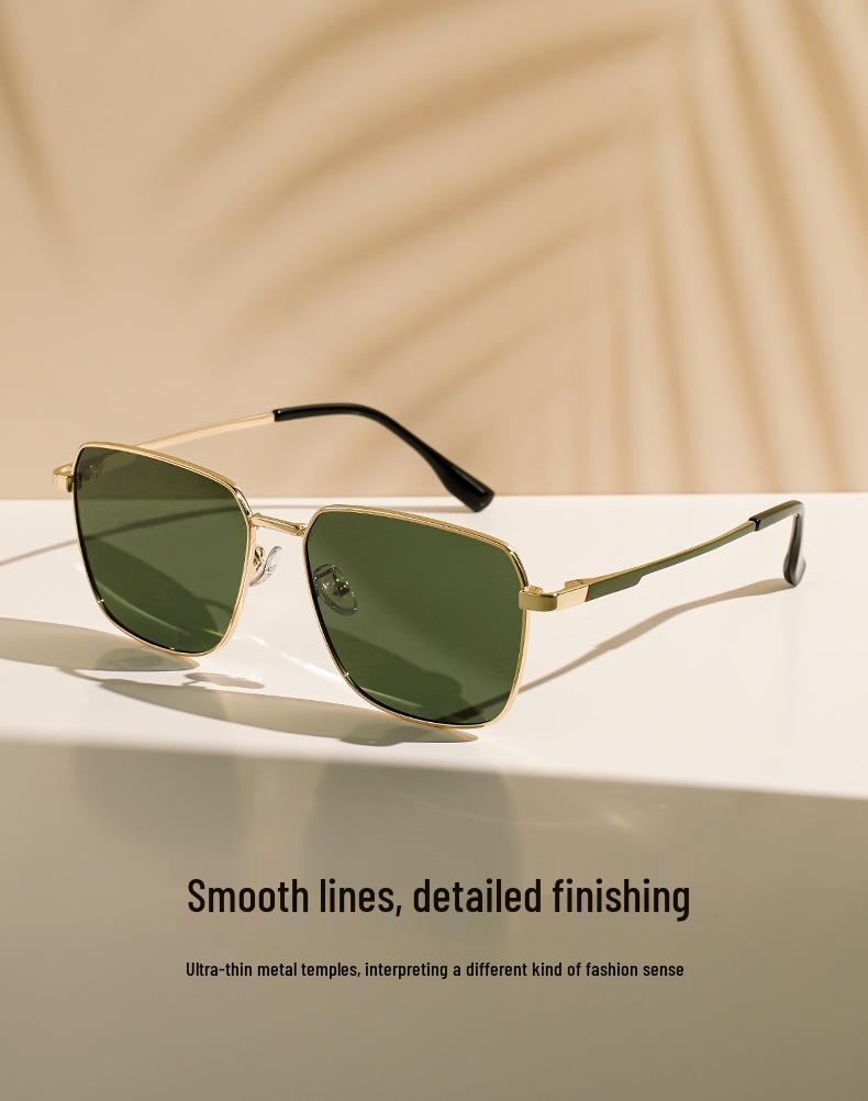 Trendy Women's Polarized Sunglasses 8711: High-End Metal Frame, UV Protection, Perfect for Driving and Style