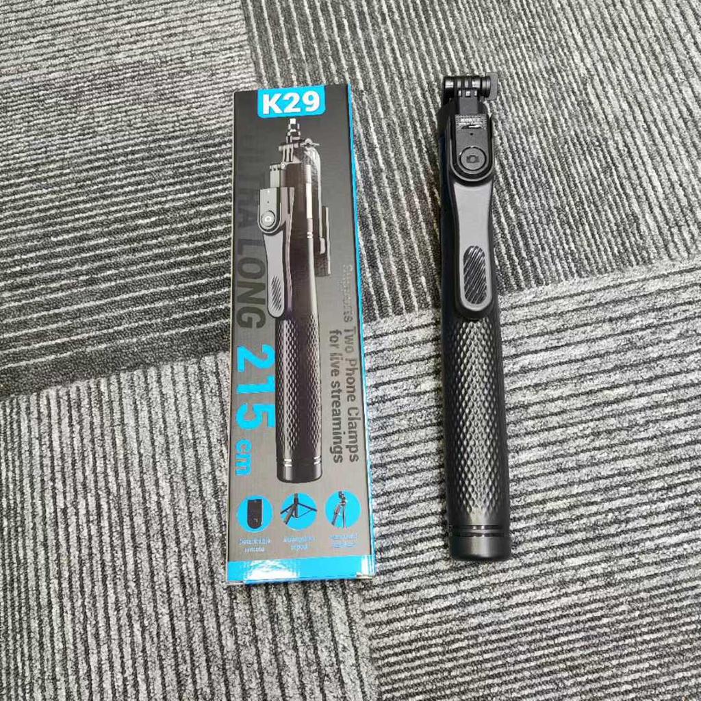 K29 Smartphone Selfie Stick & Tripod with Bluetooth Stabilizer (2.15m) for Live Streaming