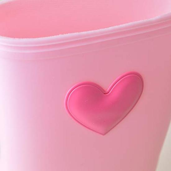 1315501 POMPKINS Heart Patch Rain Boots Made In Japan (Pink, 19cm)