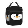 Pinguin Gesicht Isoliert Lunchtasche Thermosack Essensbehälter Cartoon Tier Große Tragetasche Lunchbox für Männer Frauen Büro Outdoor