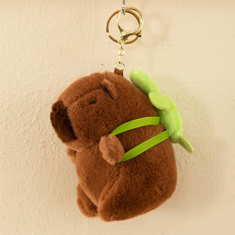 Creative Plush Kapibara Blowing Bubble Keychain Pendant Cute Couple Schoolbag Keychain Small Pendant