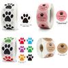 Natürliche Kraftpapier Dankeschön-Aufkleber Siegel-Etiketten Hundepfotenabdruck 1 Zoll Geschenkverpackung Schreibwaren-Aufkleber 500 Etiketten pro Rolle