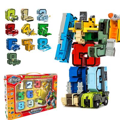 0-9 Number Building Blocks Deformation Robot Toy Assembly Puzzle Children Christmas Birthday Gift