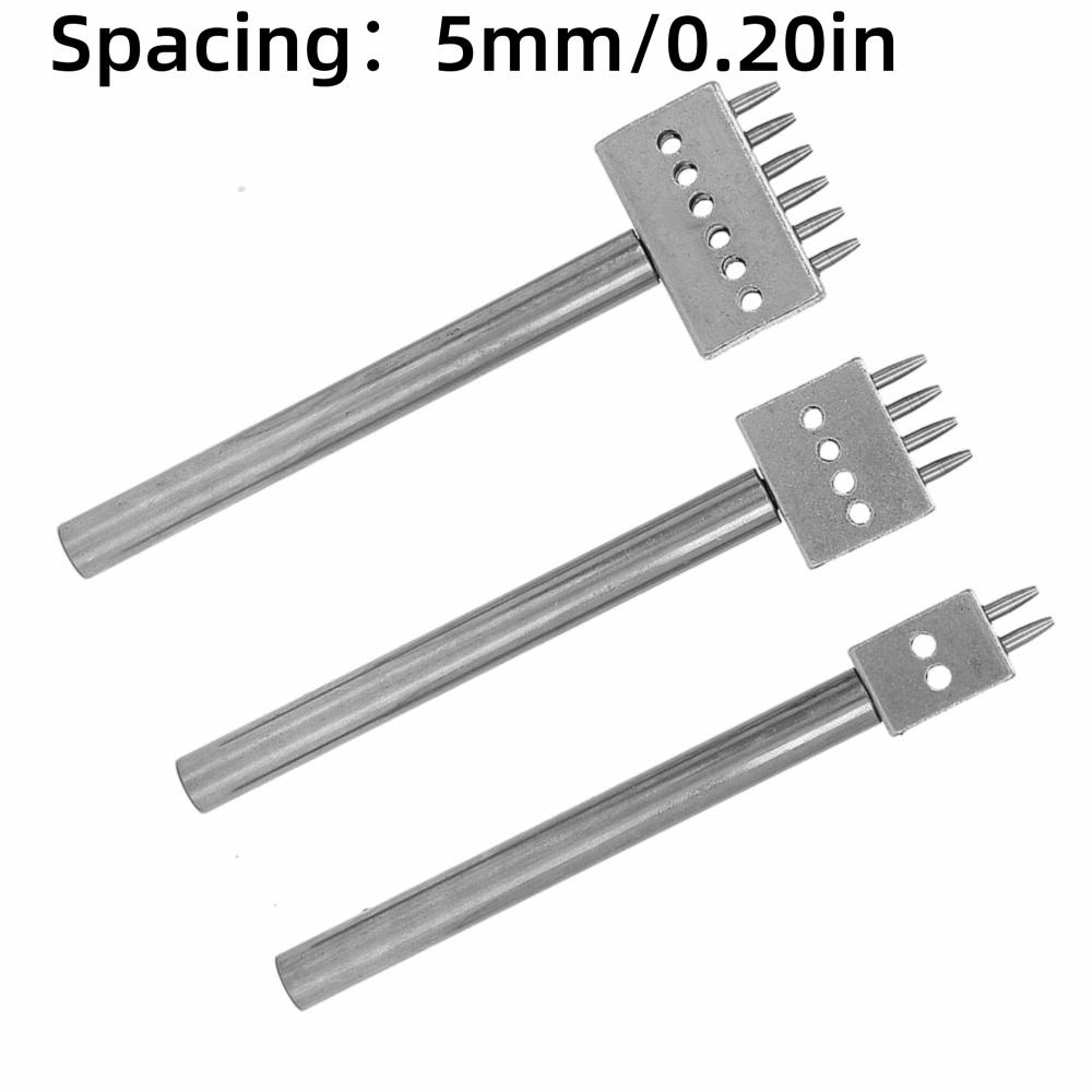 3pcs 4/5/6mm Pitch Leather Hole Punch Tool 2/4/6 Prong Belt Hole Puncher DIY Leather Craft