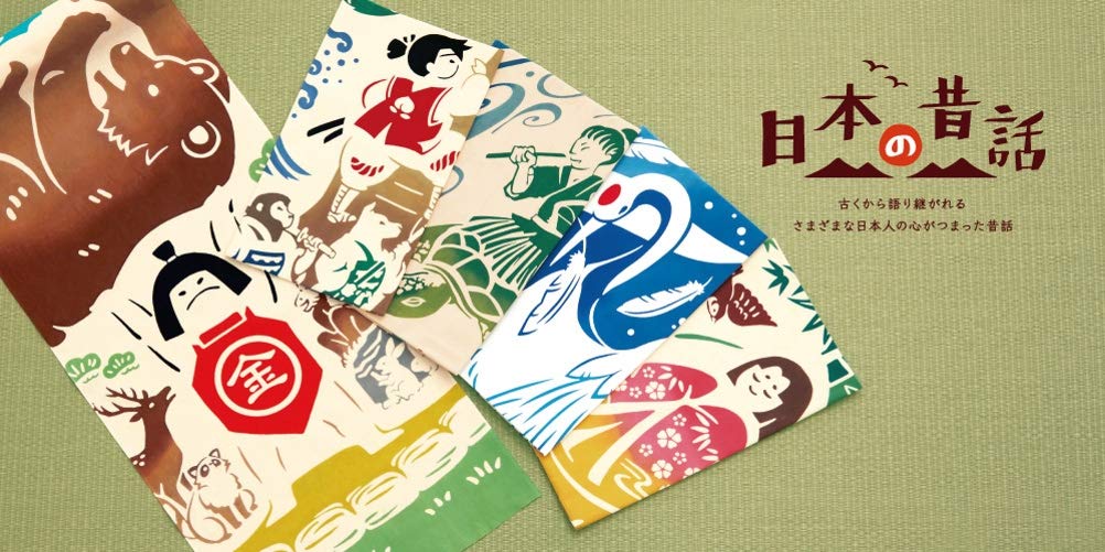 Made in Tenugui 35 x Japanese Folktale Momotaro Miyamoto-Towel Kenema, Japan, Chū-dyed (Tenugui) 90cm, (50160)