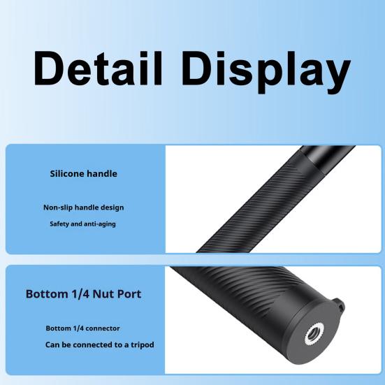 Selfie-Stick Verstellbare Verlängerungsstange Extra Lang Kompaktes Design Tragbar Actionkamera Selfie-Stick Zubehör