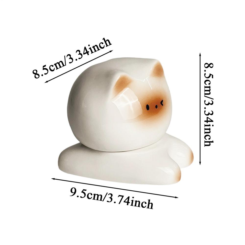 

Диспенсер для зубочисток Подставка для зубочисток Коллекционные фигурки кошек Керамический футляр Контейнер для хранения Милый декор Фигурки кошек белый