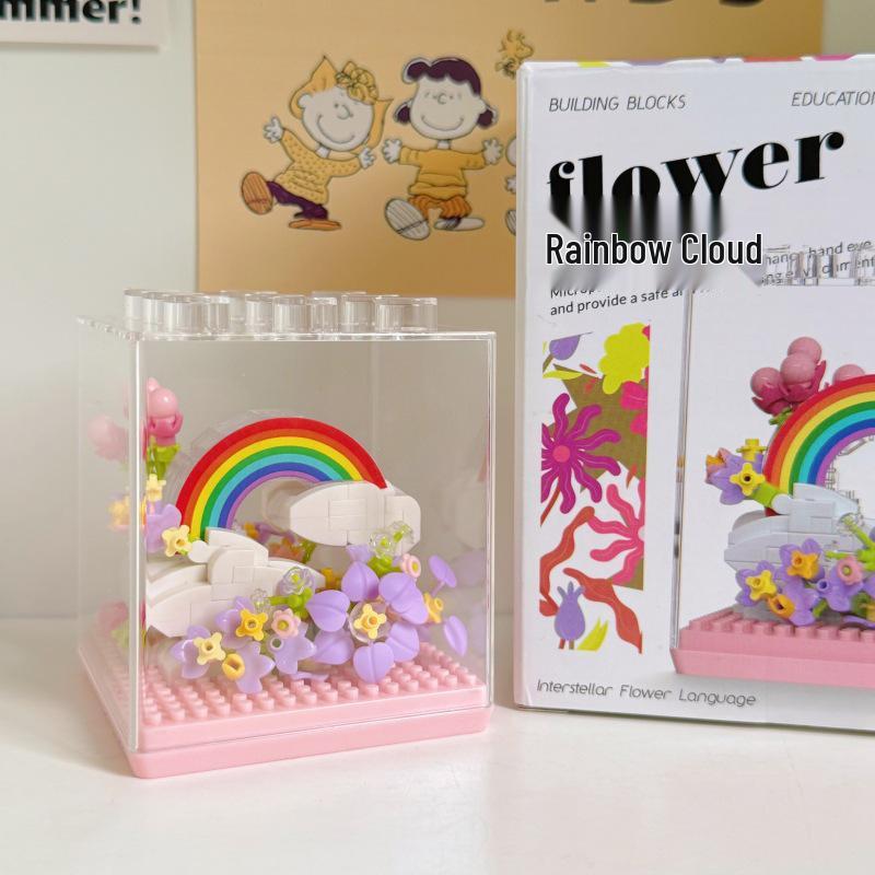 Music Flower Box Compatible Building Blocks Bouquet: Sunflower & Carnation Toy for Children and Teachers