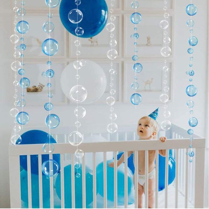 Under The Sea Party Decorations Colorful Bubble Garlands Ocean Themed Party Circle Hanging Banner Mermaid Birthday Party favor