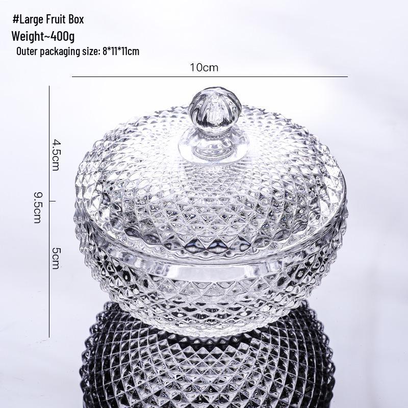 European Crystal Candy & Jewelry Glass Storage Box with Lid