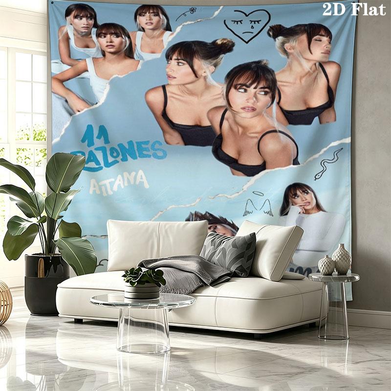 Aitana Name Wandteppich Ästhetischer Wandbehang Bedruckter Stoffdecke Dekorative Wandteppiche für Schlafzimmer Wohnzimmer Heimdekoration