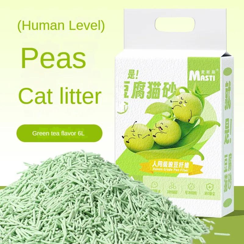 Deodorierender Katzenstreu 6L Probiotischer Tierstreu Schnell Klumpend Spülbare Toilette Natürlicher Katzenstreu Katzentoilette Reinigungszubehör