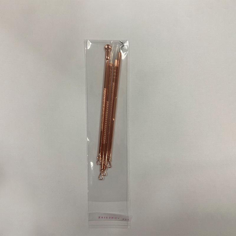 Set Ace Duble pentru Îndepărtarea Punctelor Negre și a Acneei din Oțel Inoxidabil - 4 Bucăți