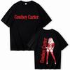 Beyoncé Cowboy Carter Doppelseitiges Print-T-Shirt, Unisex Albumcover Streetwear Tee, 100% Baumwolle Übergroßes Lässiges Oberteil